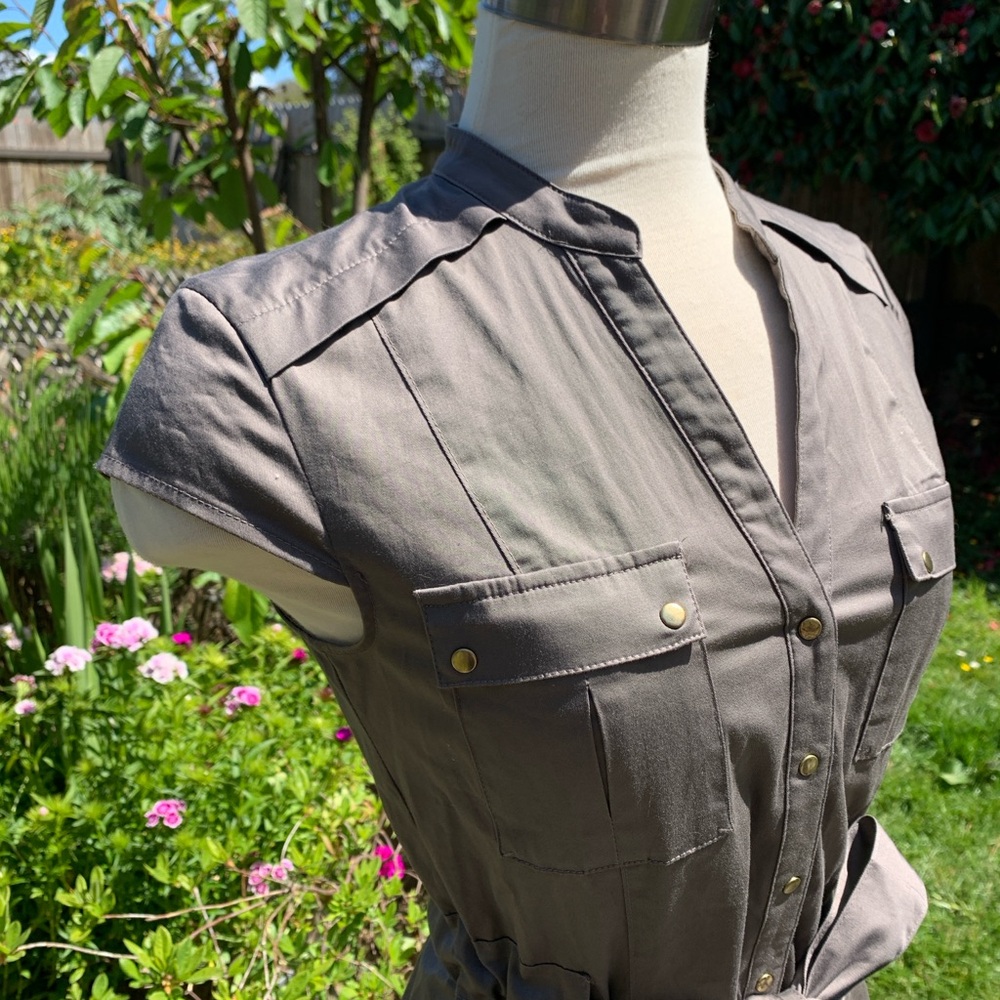 H&M Gray Utility Dress with Tailored Design